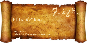 Fila Ákos névjegykártya